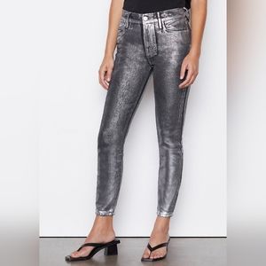 Frame Le High Rise Chrome Noir Skinny Jeans Size 25